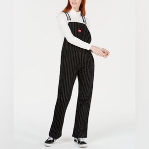 Dickies Women's Black Striped Overalls